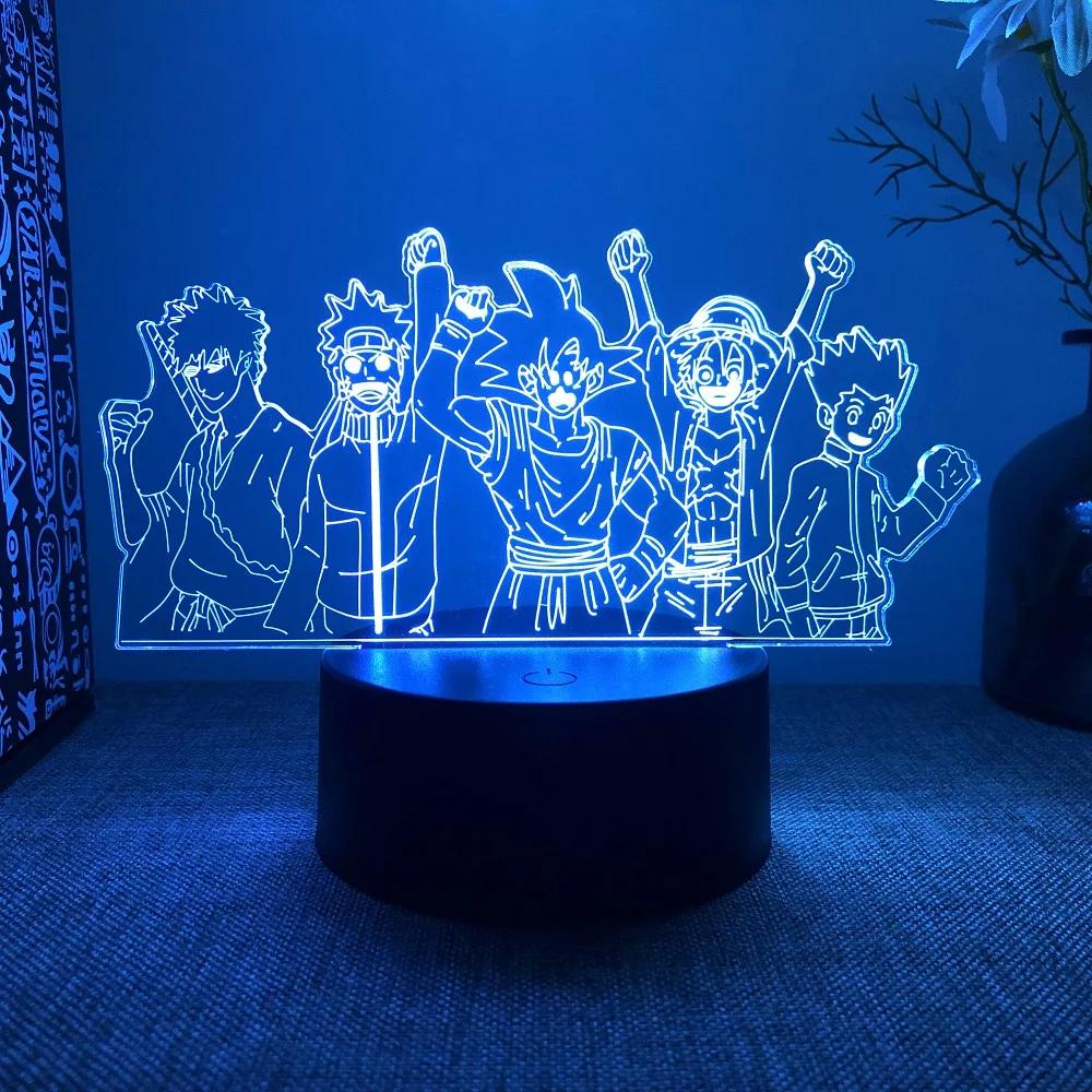 3D Hot Toys One Piece Night Lights 7 And 16 Color Changing Decorative Lights With Remote Control, Great Gift For Boys And Girls!