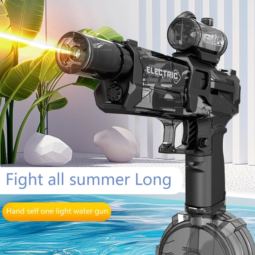 Электрический водяной пистолет с USB-зарядкой и реалистичным эффектом пламени, игрушка для брызг высокой емкости для развлечений на открытом воздухе, на пляже и в бассейне