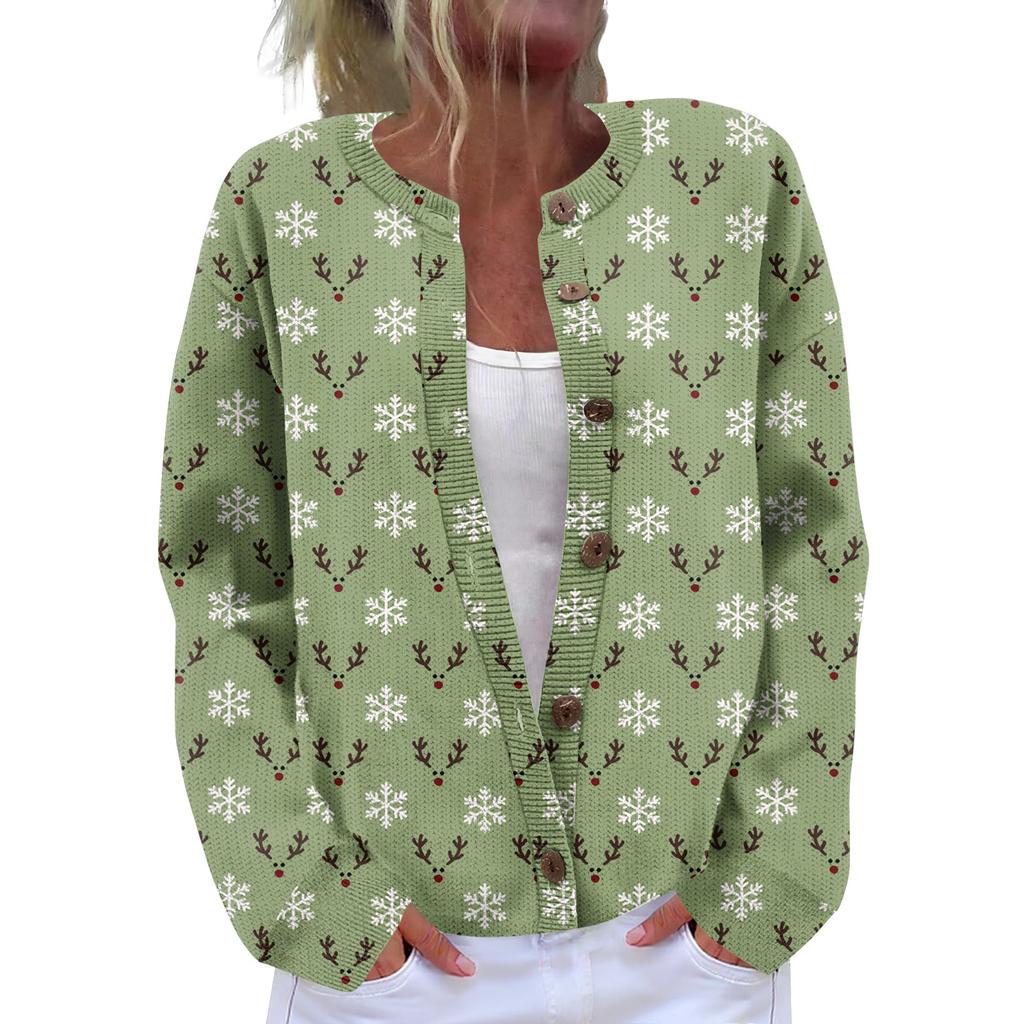 Women's  Cardigan Long Sleeve Lightweight Fun Christmas Print Jacket
