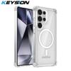 KEYSION Transparent Shockproof Case for MagSafe for Samsung Galaxy S25 Ultra 5G Magnetic Wireless Charging Clear Phone Cover