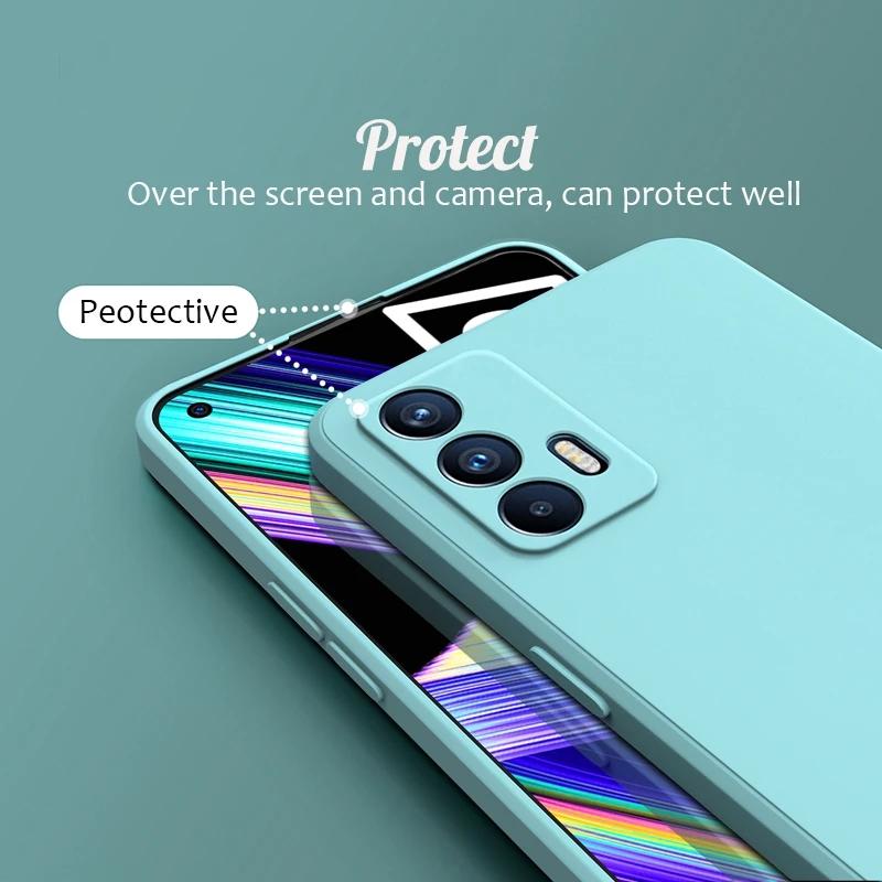 Роскошный жидкий силикон для Realme GT GT2 NEO 2 3 3T 2T Pro Neo2 Explorer Master 8 8i 9i 10 Pro C31 C30 C35 квадратный чехол