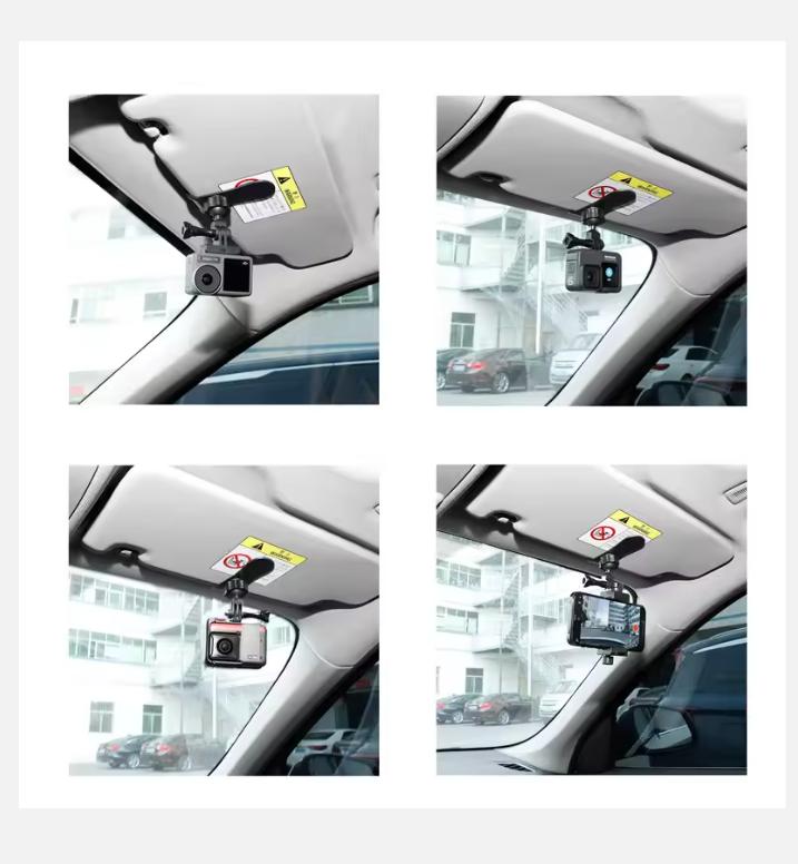 2025 Автомобильное крепление для камеры, солнцезащитный козырек, держатель камеры, зажим для GoPro Hero 13 12 11 10 9 DJI OSMO Action 5 Pro 4 3 Insta360 X3 X4 Аксессуары