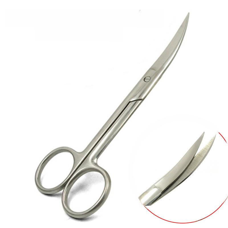 Large Stainless Steel Curved Eyelid and Eyebrow Scissors, 14cm, for Makeup Artists