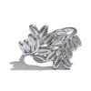 Yhpup Stainless Steel Metal Leaf Leaves Open Ring Trendy Fashion Daily Cheap Jewelry 18K PVD Plated Wholesale