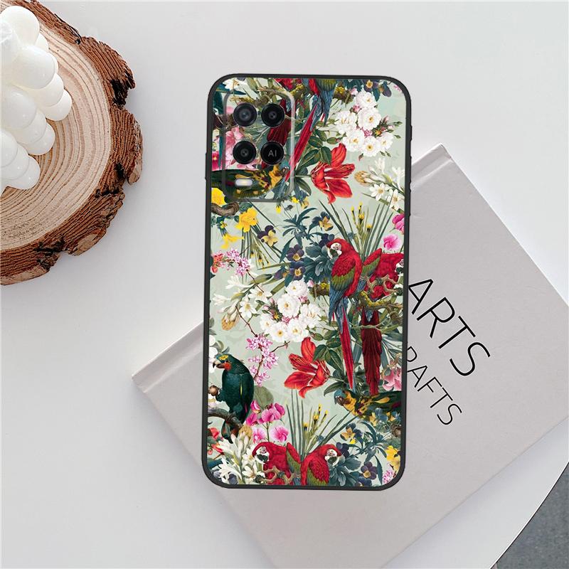 Birds Vintage Tropical FLORAL Case For Oppo A80 A78 A98 A40 A60 A18 A38 A58 A15 A17 A77 A74 A94 A54 A57S A16 A76 A96 Cover