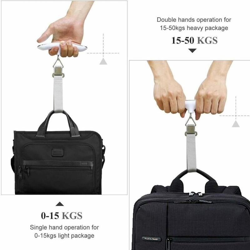 Luggage Scale Portable Travel LCD Digital Hanging Baggage Scale 50kg/110lbs Electronic Scale Weight Balance Suitcase Weight Tool