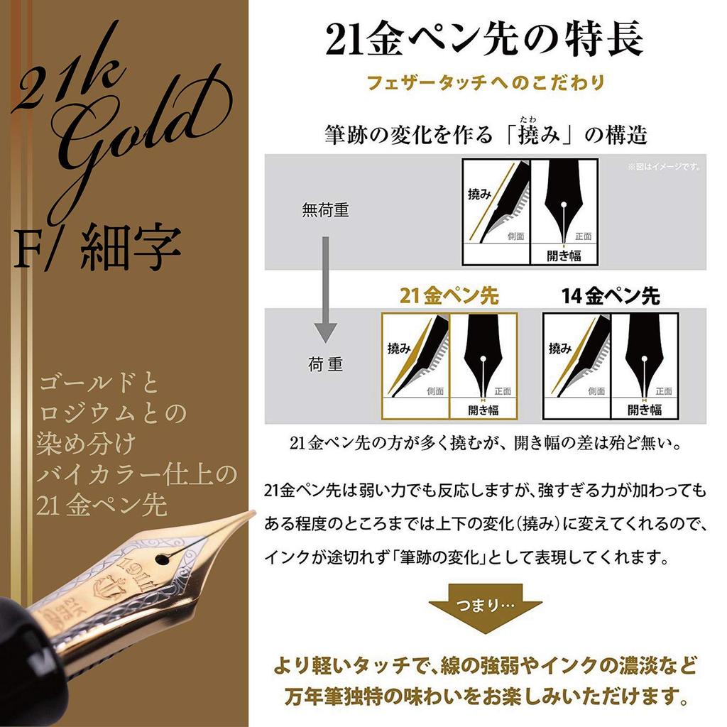 Перьевая ручка Sailor Professional Gear Gold Fine Point Black 11-2036-220