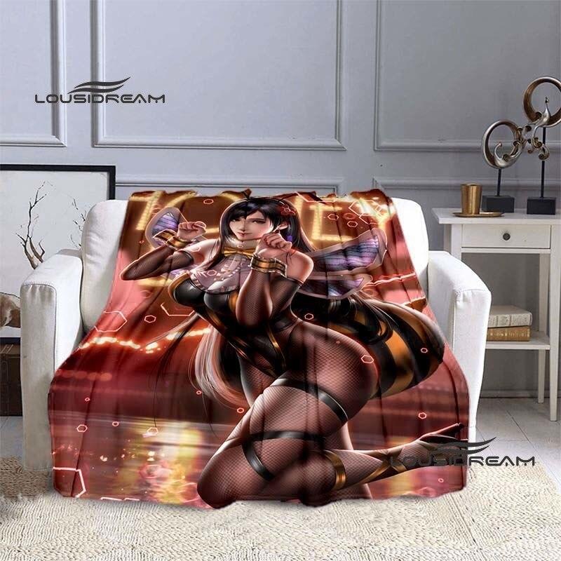 FINAL FANTASY Tifa Aerith Blanket Sexy Beauties Flannel Blanket Adults and Children Bedroom Coverlet Sofa Camping Warm Blanket