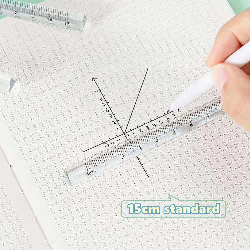 15cm Acrylic Three Edges Straight Ruler Transparent Clear Scale for Drawing Measure Tools