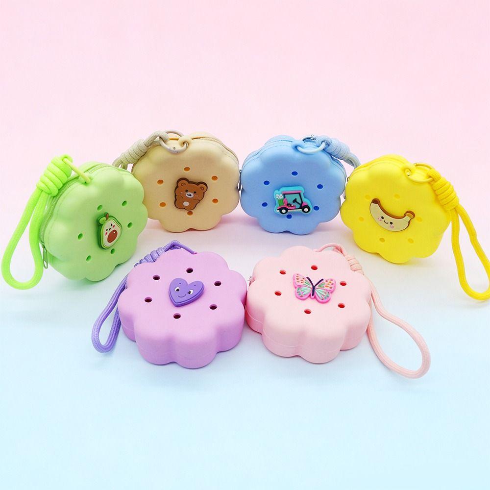 Gift Idea Cloud Flower Silicone Wallet Zipper Closure Soft Silicone Coin Purse Travel Organizer Mini Size Card Holder Women Use