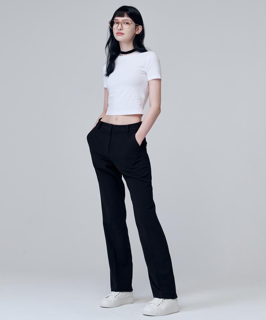MALOUPE 2140 Stretch Slim Bootcut Pants (Black)
