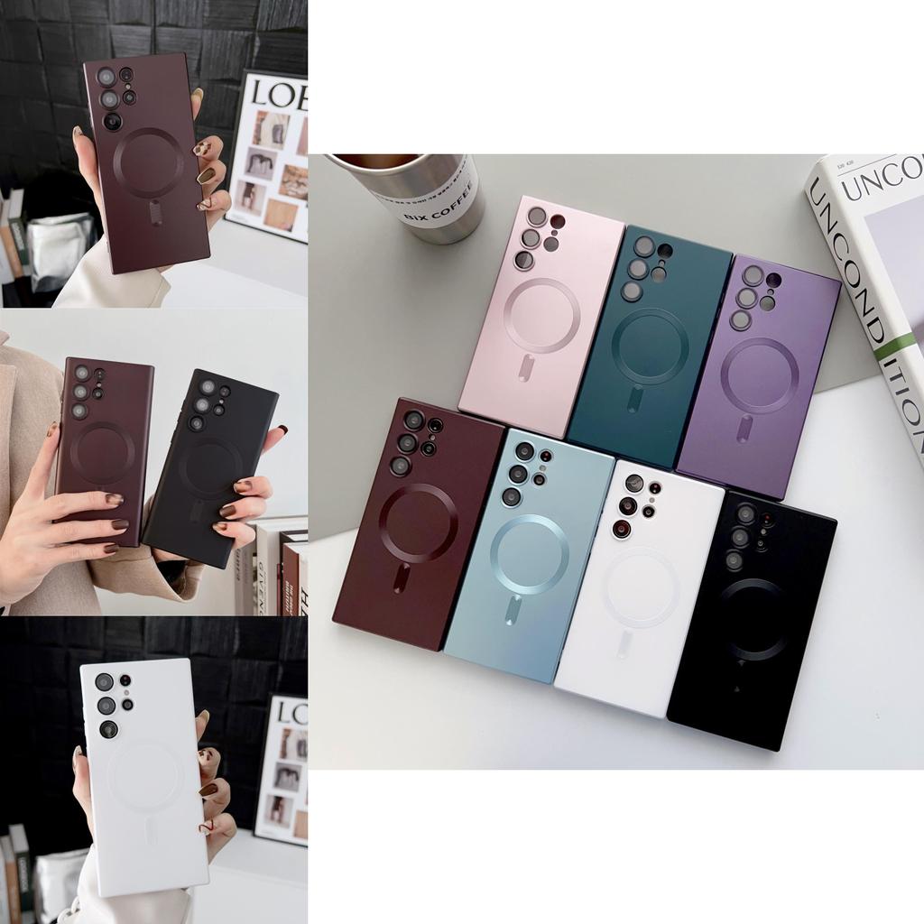 Магнитный мягкий чехол для Samsung S21 Ultra с матовой поверхностью и ударопрочностью для элегантной защиты