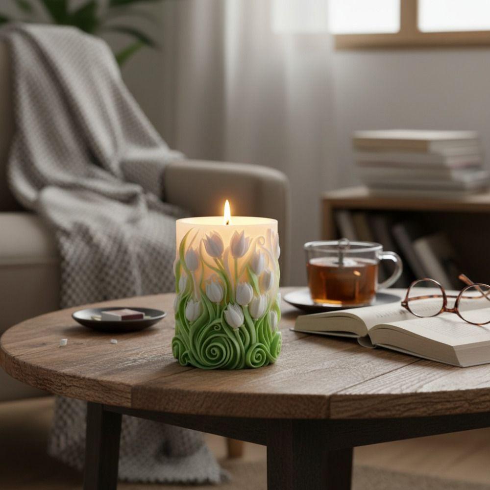 Антипригарная силиконовая форма для свечей 3D резной узор Гибкая цветочная форма Расцветающий цветок DIY изделия из смолы Форма для эпоксидной смолы