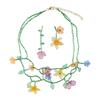 Korean Style Resin Flower Necklace Minority Design Asymmetric Earrings Beaded Dangle Earring  Women