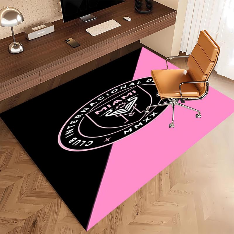 1pc Inter Miami CF Print Area Rug - Soft, Washable Non-Slip Indoor Mat, Living Room, Home Office Decorative Rug,Office Decorative
