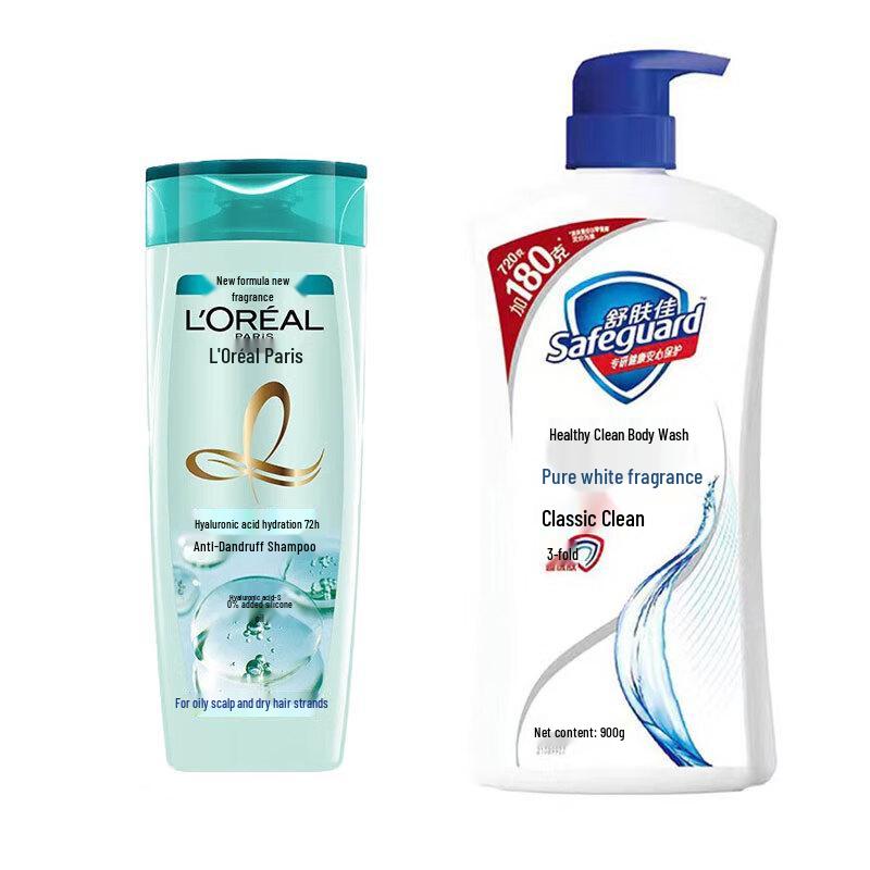 Набор L'Oréal & Safeguard: Увлажняющий шампунь против перхоти и гель для душа