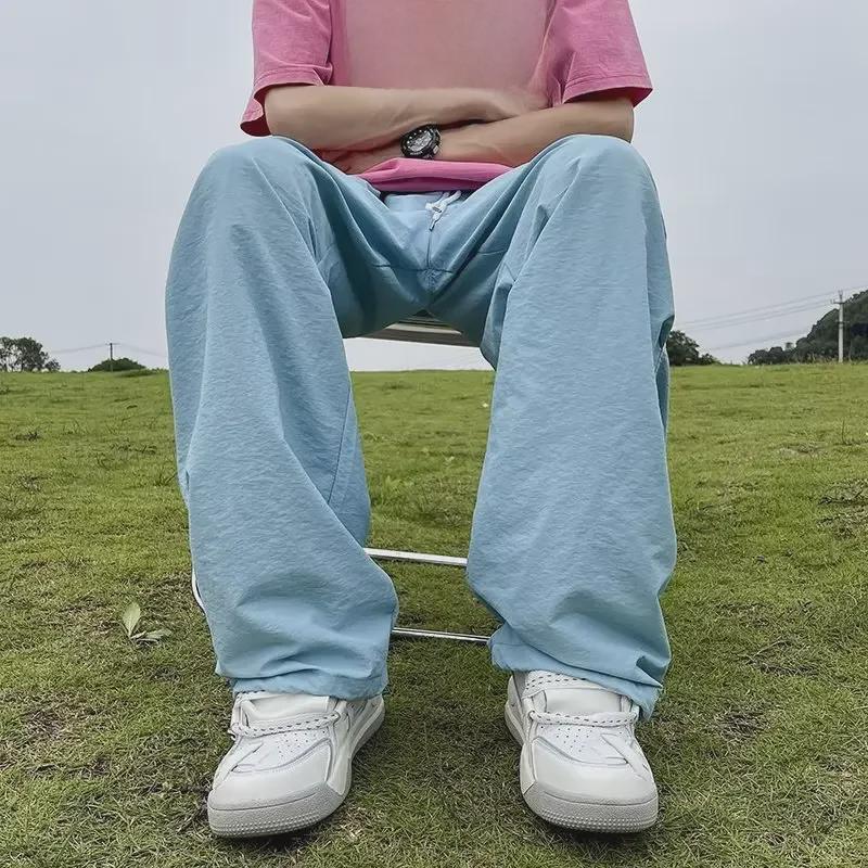 Мужские свободные флуоресцентно-зеленые быстросохнущие широкие брюки Paratrooper - модный летний стиль