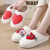 Fashion Women Winter Plush Warm Slippers Women Cartoon Non-Slip Soft Warm Indoor Bedroom Fur Slippers Couples Memory Foam Floor Shoes