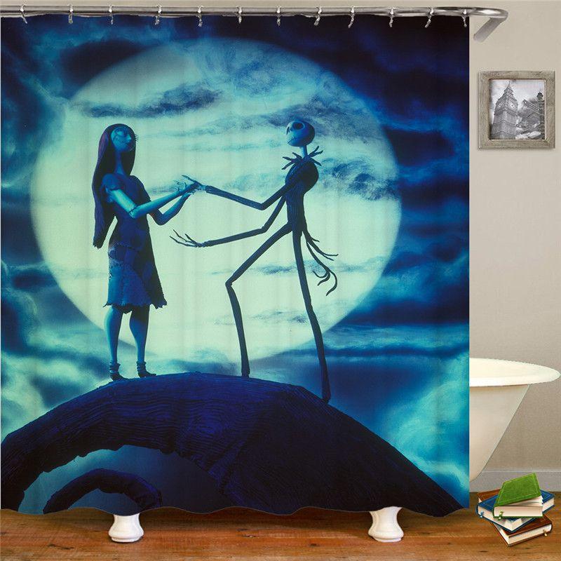 Soft And Comfortable The Nightmare Before Christmas Shower Curtain And Mat Set