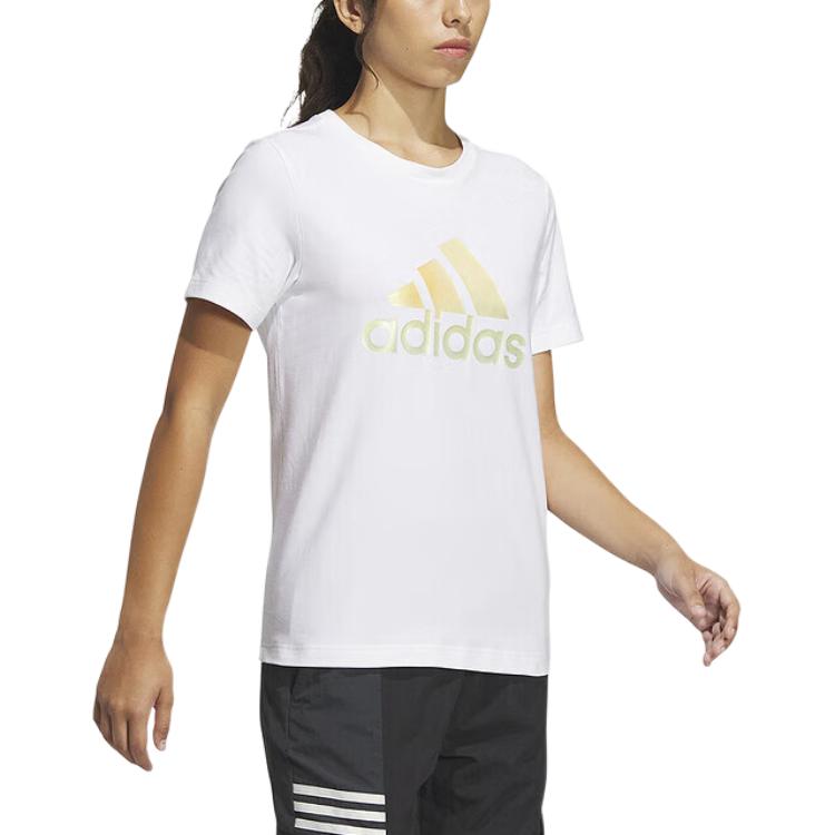 adidas Футболки женские белые с круглым вырезом умеренного прямого кроя IM8885