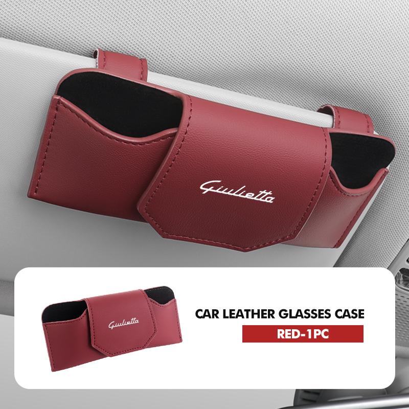 For Alfa Romeo For Alfa Romeo Car Sun Visor Glasses Leather Wear-Resistant Sunglasses Protective Box Giulietta 940 2010-2014 201