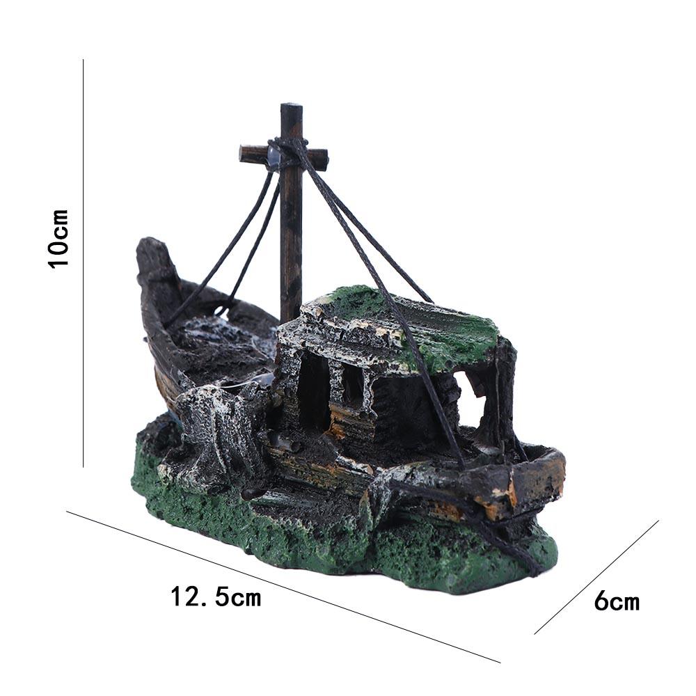 Аквариум Декорации Рыбный Ландшафт Подводная лодка Украшения Ландшафтные Аксессуары Затонувший Корабль