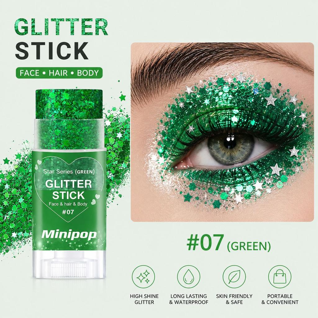 MINIPOP Body Paint Glitter Stick Face Lips Star Shimmer Festival