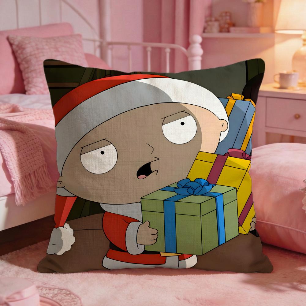 Family GGuys Funny Anime Cushion Cover Premium Comfort Reversible Pillow Cove Two In One Design For Any Room Car Interior