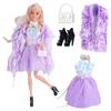 New Dress For Dolls Fashion Coat Mermaids Shinny Sequin Fish Tail Gown Lace Skirt Gown Clothes For Baby Doll Christmas Toys Gift
