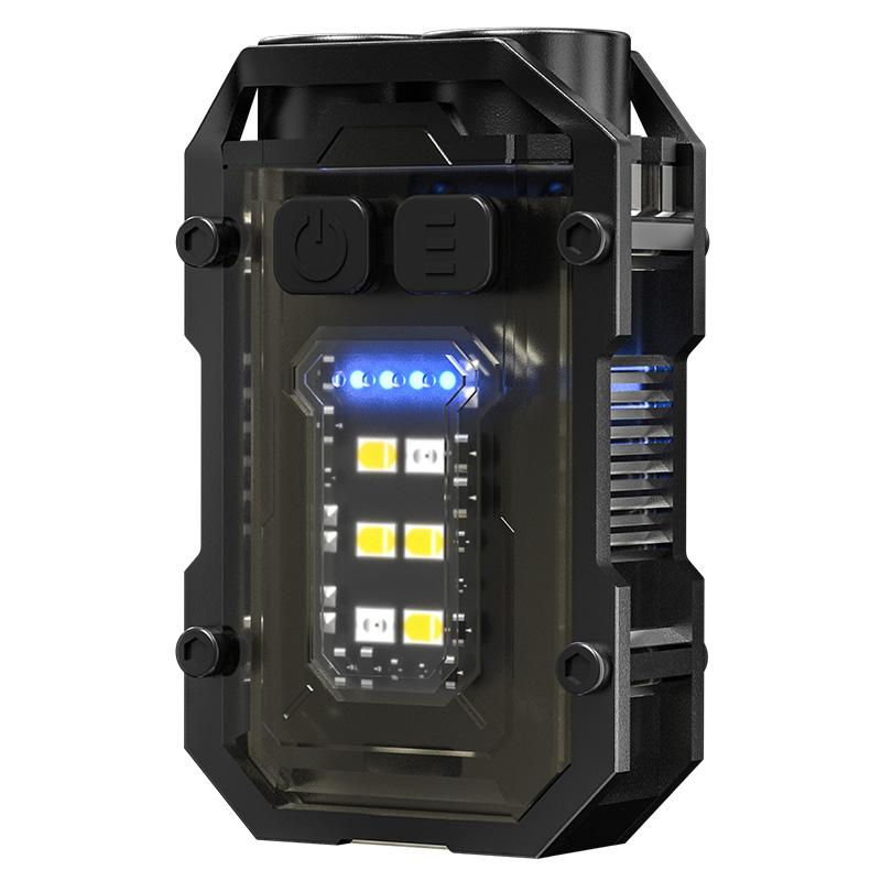 Портативный мини-брелок, светодиодный яркий фонарик, двойной источник света, уличный, для кемпинга, рыбалки, многофункциональный инструмент, фонарь, лампа