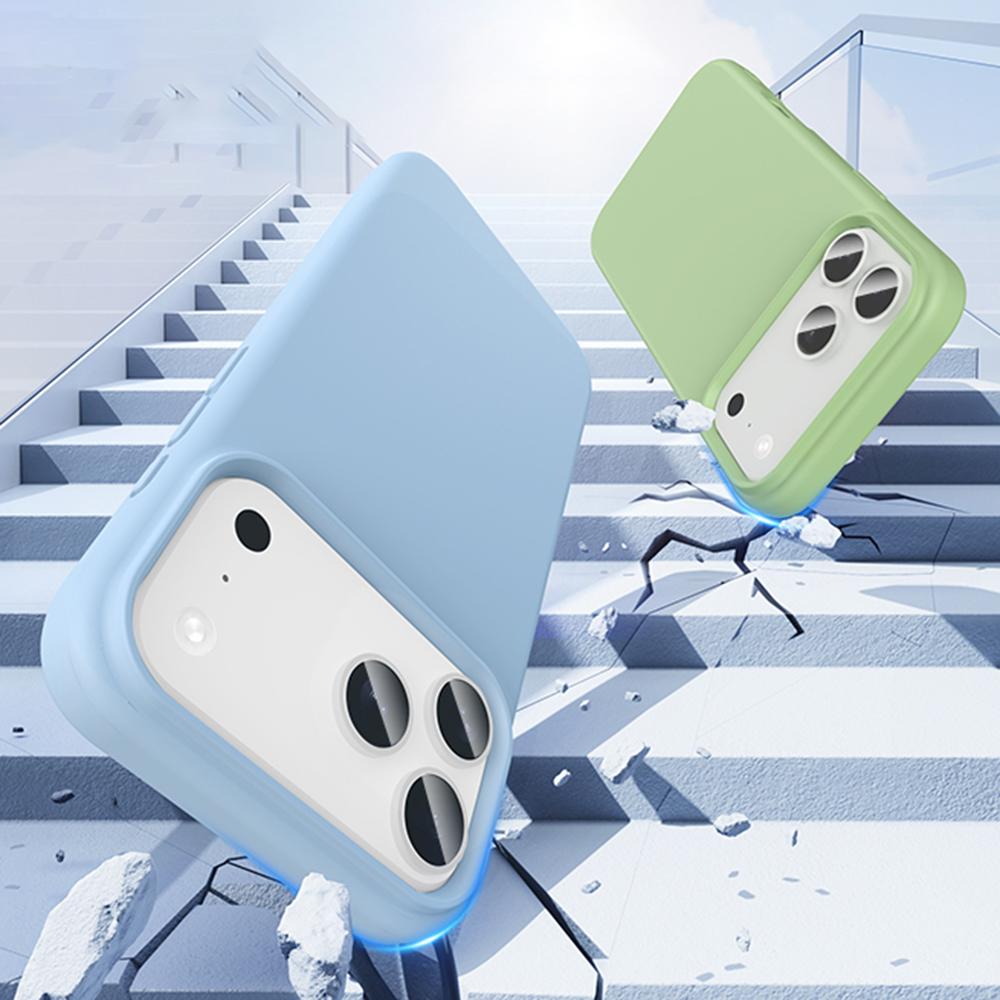 Ударопрочный Мягкий Чехол из Жидкого Силикона для iPhone 17 Air 16 16E 15 14 13 12 11 Pro Max Plus Защитная Крышка с Ощущением Кожи