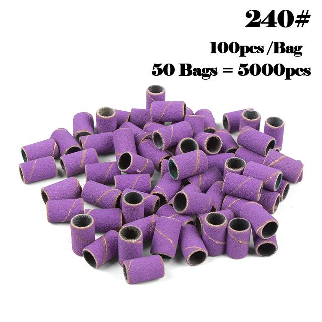 5000 шт шлифовальные ленты для дизайна ногтей 80 # 120 # 180 # 240 шлифовальная лента для маникюра, дрель для удаления гель-лака, педикюра