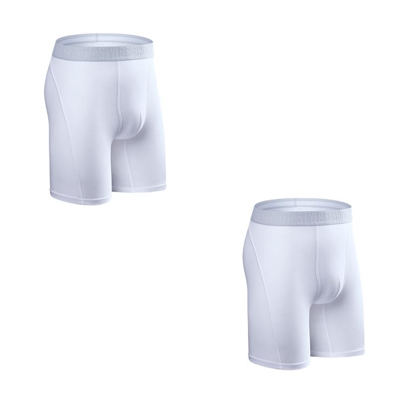 BONITOS 2шт длинные мужские трусы вентилируемые боксеры нижнее белье для мужчин трусы сплошной цвет