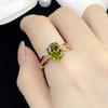 POMOiii Зеленое модное простое кольцо с цирконом для женщин, ювелирные изделия для девочек, подарок на вечеринку с камнем овальной формы, индивидуальный подарок на свадьбу