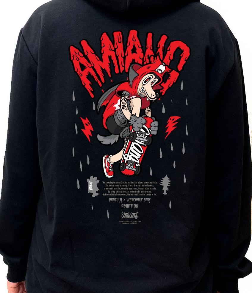 Amiang_Hoody_26 Дракула Оборотень Amiang Хэллоуин Персонаж Худи