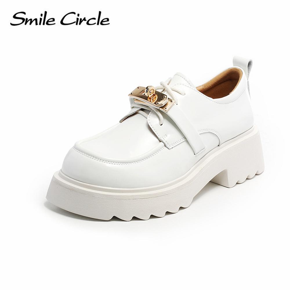 Женские лоферы из натуральной кожи, кожаные туфли на шнуровке с металлическим замком и пряжкой, черные женские туфли на плоской подошве с толстой подошвой