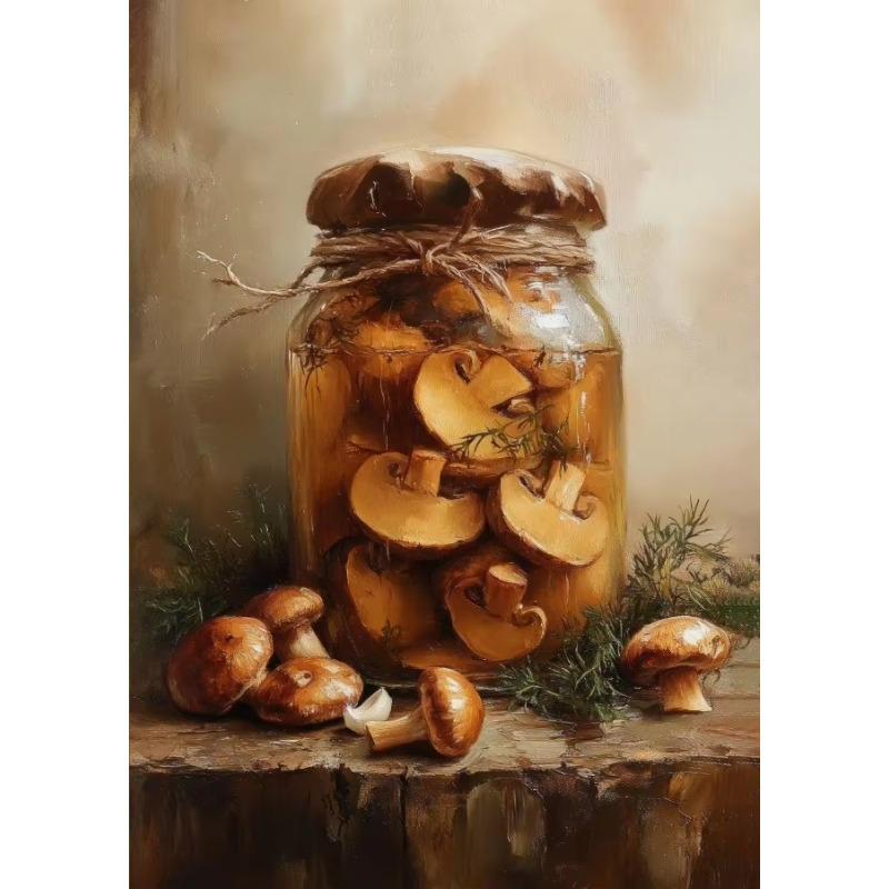 Vintage Tomatoes Spice Lemons Honey Jar Milk Glass Still Life Posters Canvas Printing Wall Art Picture for Kitchen  Gifts