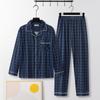 Men's Spring and Autumn Cotton Two-piece Pajamas Set Homewear Large Size Thin Section of Autumn Homewear