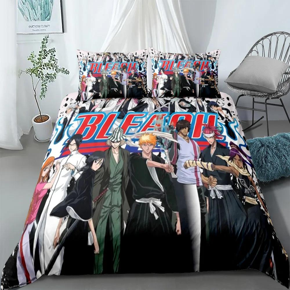 2025 Anime bleach Children Bedding Set King Queen Double Full Twin Single Size Bed Linen Set