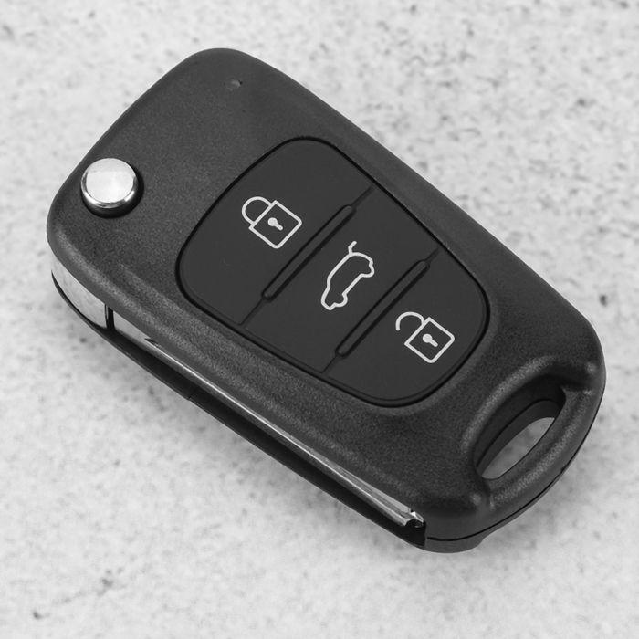 3-button Folding Car Key Shell, Compatible with Hyundai I20, I30, IX35