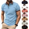 New Men's Casual POLO Ribbed Lapel Buttons Business Colour Blocking Hundred T-shirt Fashion Tops