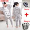 3 шт./компл. детские пижамы кигуруми, костюм для косплея, одежда для сна с животными, костюм + обувь + перчатки