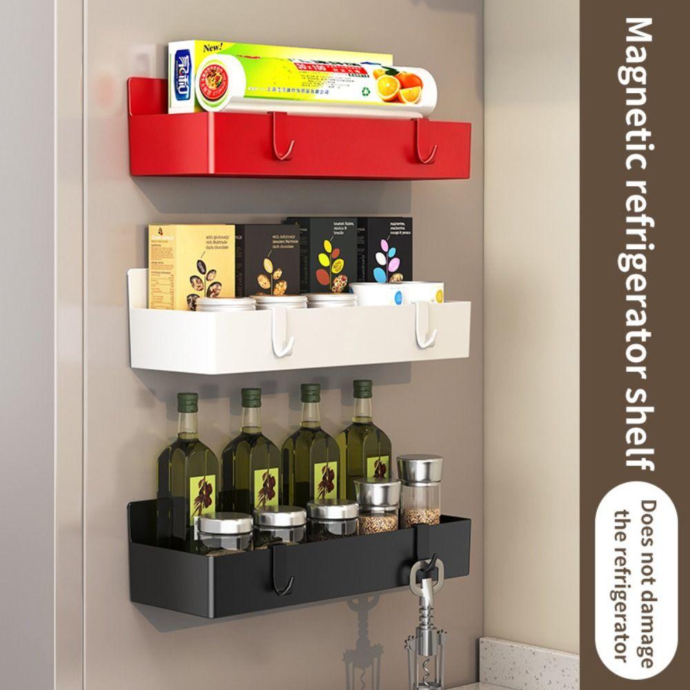 Wall Mounted Magnetic Spice Rack Large Capacity Kitchen Storage Shelves for Washing Machine