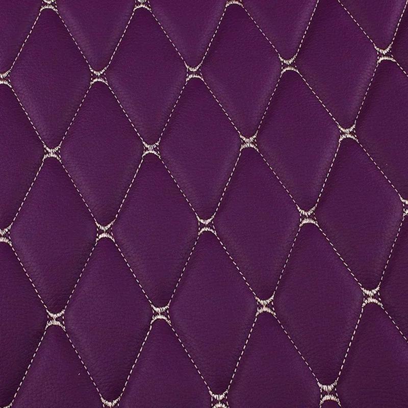 45*160см Ткань из синтетической кожи с подкладкой из губки 0,7мм Искусственная вышитая клетчатая ткань Отделка для украшения автомобильных сидений Рукоделие