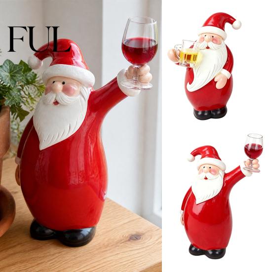 Santa Claus Figurines for Christmas Decoration Figurine, Resin Drinking Wine Statue, Collectible Party Supplies Decor Holiday Indoor Home, Mantel,