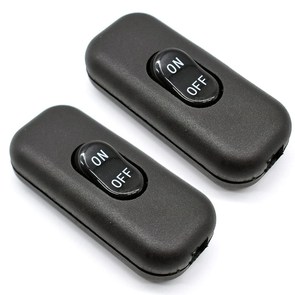 2pcs Inline Cord Button Switch In Line Cord Appliance Switch 6A 250V Lamp Cord Rocker Switch for Lamp On Off Switch