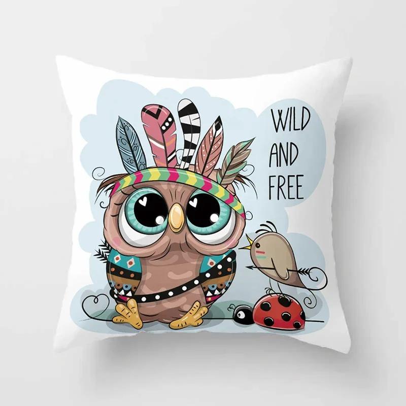 Милые наволочки на подушки с совами  Удобная наволочка x Декоративные подушки для дивана, кровати, машины, пледа, домашнего декора