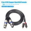 Двойной XLR папа к двойному RCA папа кабелю 2 XLR к 2 RCA небалансный Hi-Fi аудиокабель, провод 4N OFC, для усилителя микшера микрофона