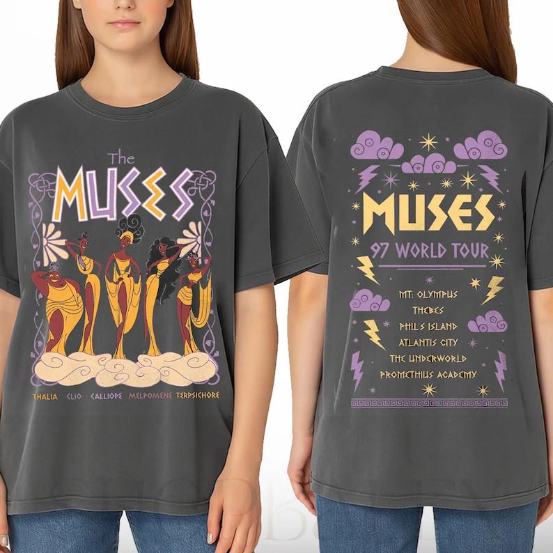 Vintage Disney Hercules Muses Shirt 2Side 1997 World Tour Concert Tee Unisex T-Shirt
