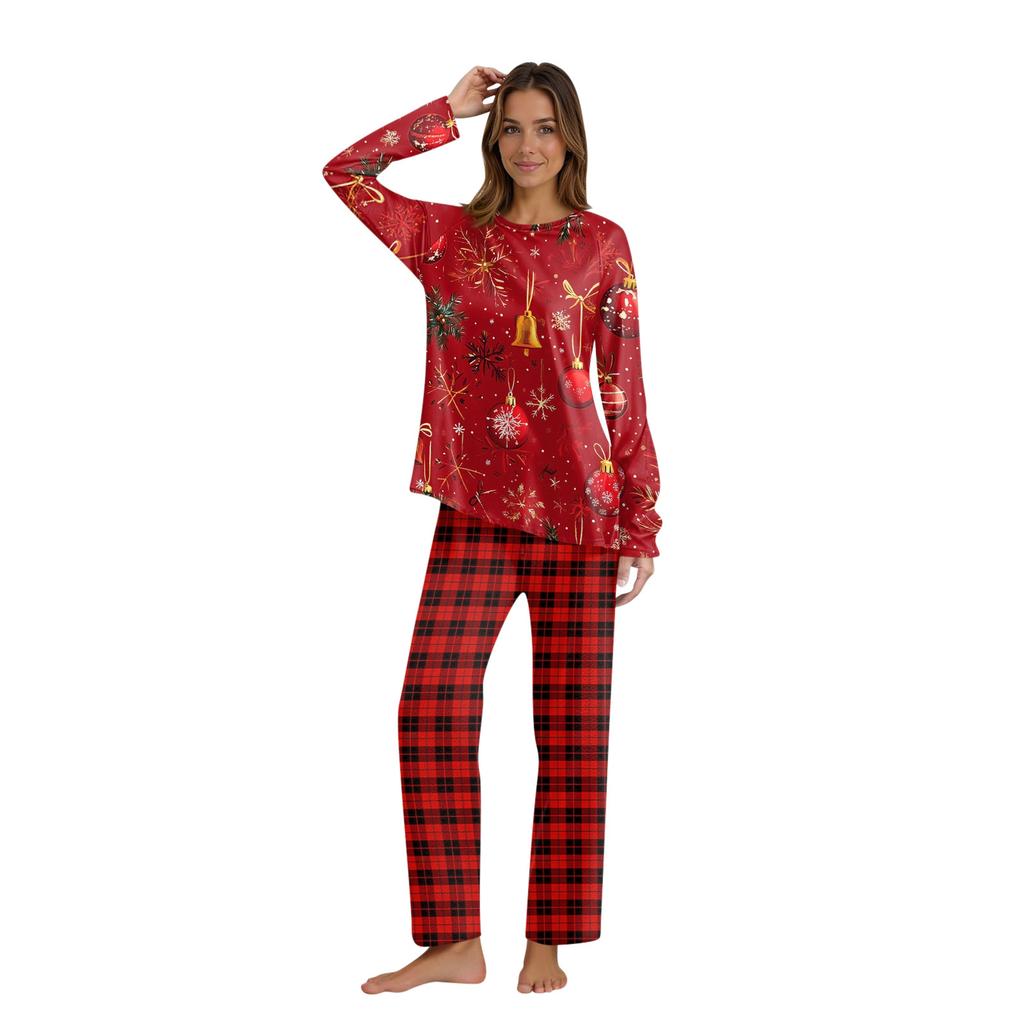 Christmas Prints Family Matching Long Sleeve Tops+Pants Set Family Matching Sets